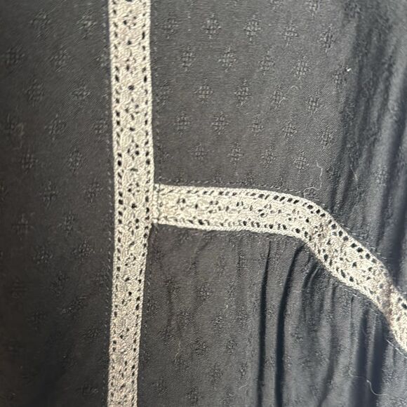 L *Space Black Gray Embroidered Swing Tunic Cover Up - S - Picture 3 of 6
